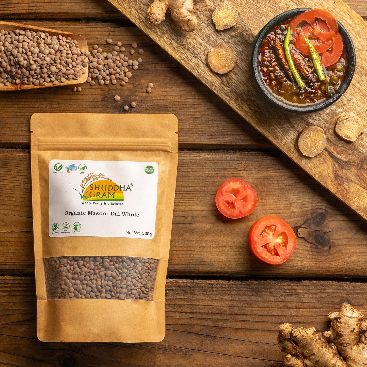 Organic Masoor Dal Whole